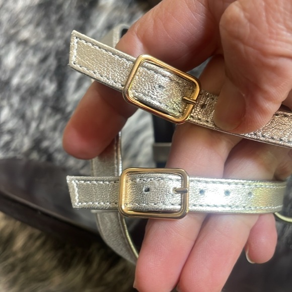 J. Crew Made in Italy Silver Gladiator Sandal - Picture 7 of 11